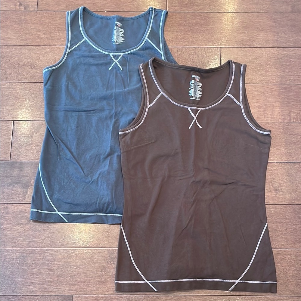 Dark gray and Brown Tank Tops